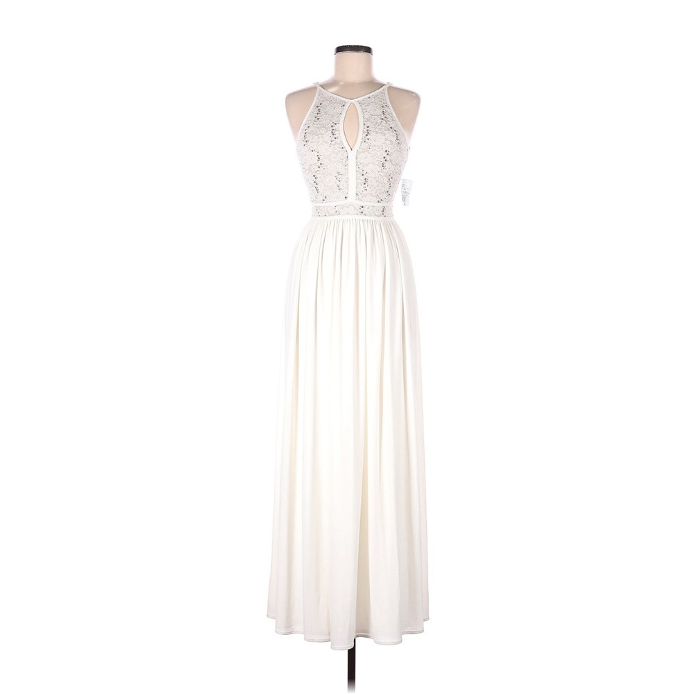 Morgan & Co. ivory halter dress